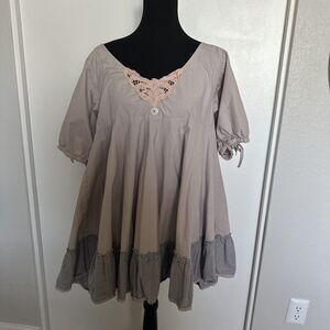 Ewa I Walla Vintage Lagenlook Dress Women's Casual 1/2 Sleeve Mini Small